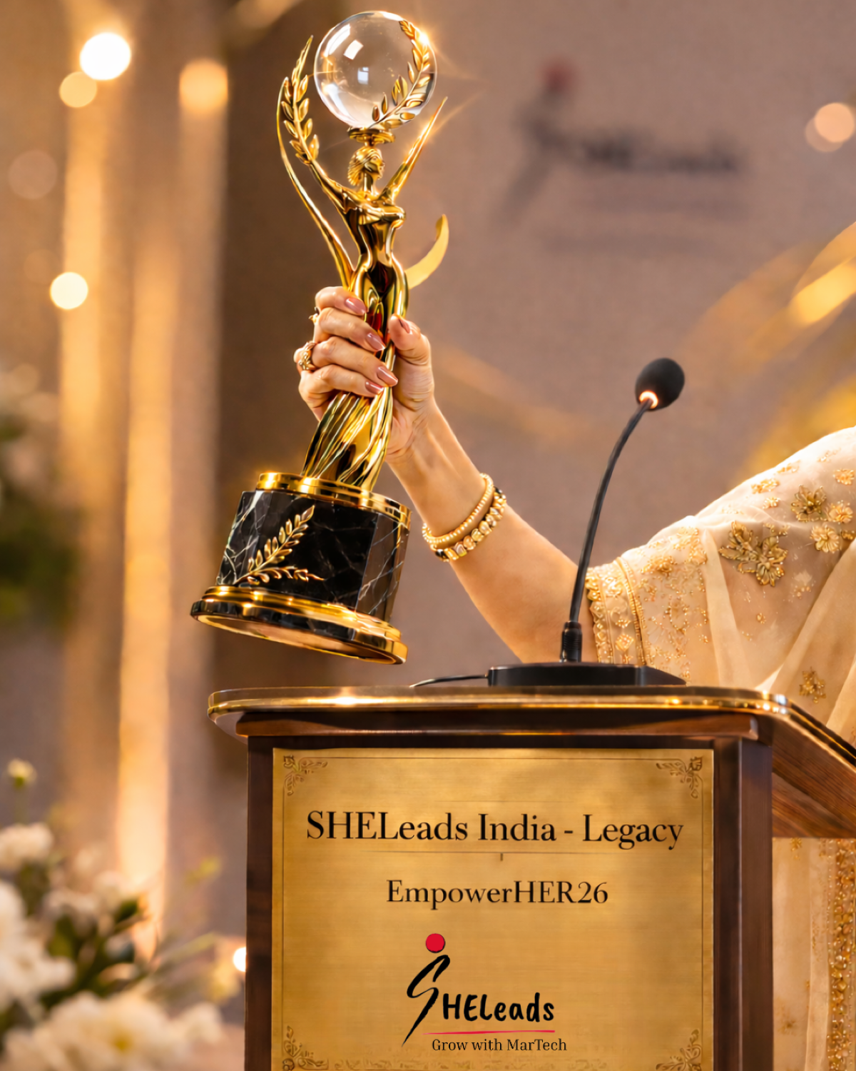 SHELeadsIndia Legacy Award Trophy
